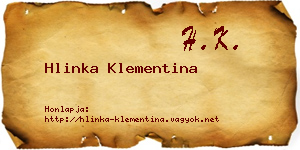 Hlinka Klementina névjegykártya
